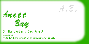 anett bay business card